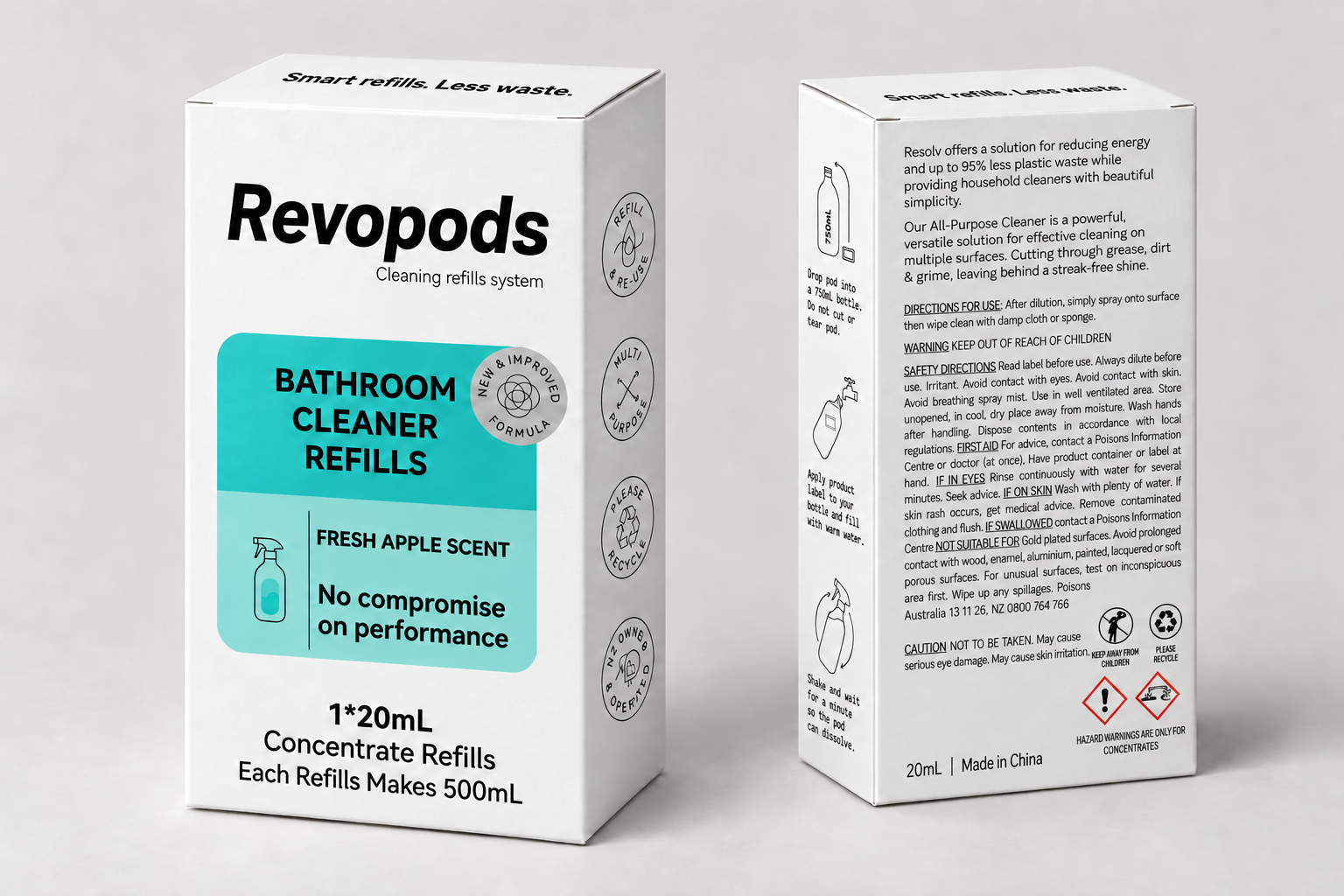 Bathroom cleaner concentrate refills