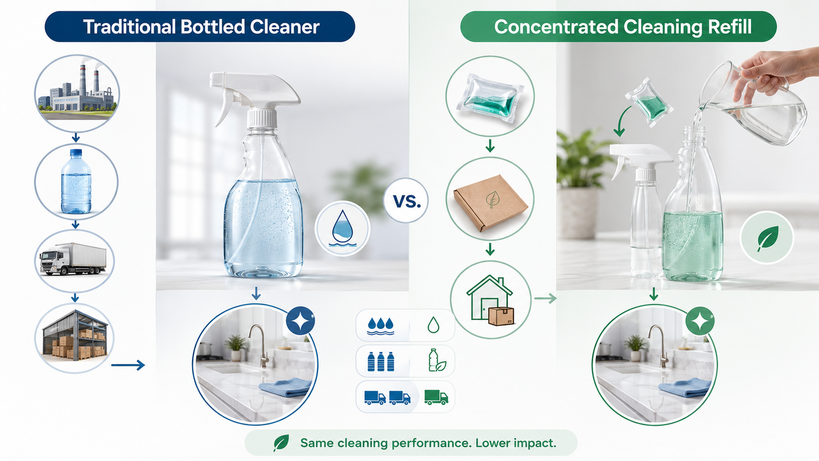 Cleaning Refills vs. Traditional Bottled Cleaners: What Is the Difference?