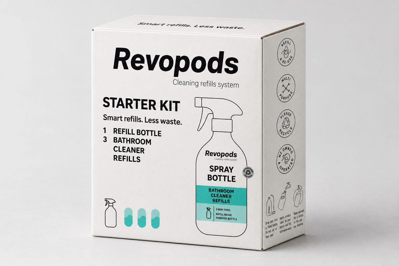 Bathroom cleaner concentrate refills capsules starter pack